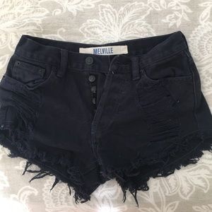 brandy melville black high waisted shorts